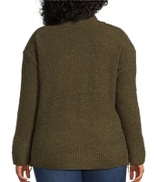 Westbound Plus Size Long Sleeve Mock Neck Side Zip Sweater