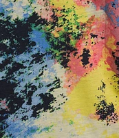 Westbound Plus Size Multi Splatter Print 3/4 Sleeve Knit Crew Neck Top