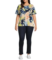 Westbound Plus Size Painters Platte Short Sleeve Crew Neck Top