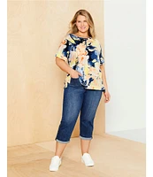 Westbound Plus Size Painters Platte Short Sleeve Crew Neck Top