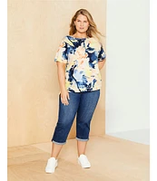 Westbound Plus Size Painters Platte Short Sleeve Crew Neck Top