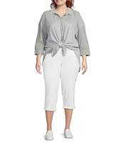 Westbound Plus Size Point Collar Button Front Long Sleeve Shirt