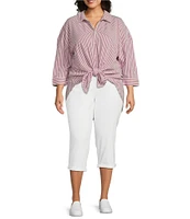 Westbound Plus Size Point Collar Button Front Long Sleeve Shirt