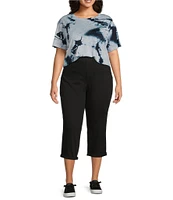 Westbound Plus Size Shibori Storm Short Sleeve Crew Neck Top