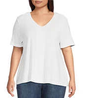 Westbound Plus Size Short Sleve V-Neck Top