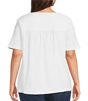 Westbound Plus Size Short Sleve V-Neck Top