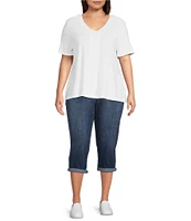 Westbound Plus Size Short Sleve V-Neck Top
