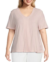 Westbound Plus Size Short Sleve V-Neck Top