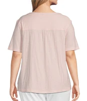 Westbound Plus Size Short Sleve V-Neck Top