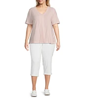 Westbound Plus Size Short Sleve V-Neck Top