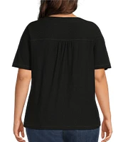 Westbound Plus Size Short Sleve V-Neck Top