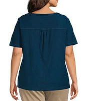 Westbound Plus Size Short Sleve V-Neck Top