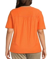 Westbound Plus Size Short Sleve V-Neck Top