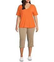 Westbound Plus Size Short Sleve V-Neck Top