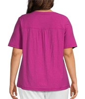 Westbound Plus Size Short Sleve V-Neck Top
