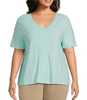 Westbound Plus Size Short Sleve V-Neck Top
