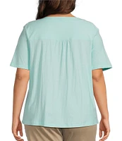 Westbound Plus Size Short Sleve V-Neck Top