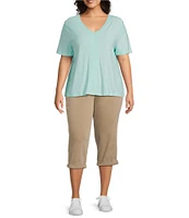 Westbound Plus Size Short Sleve V-Neck Top