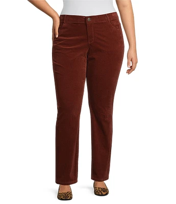 Westbound Plus Size THE FIT FORMULA Corduroy Slim Straight Leg Pull-On Pants