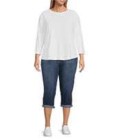 Westbound Plus Size the HIGH RISE fit Crop Pull-On Denim Jeans