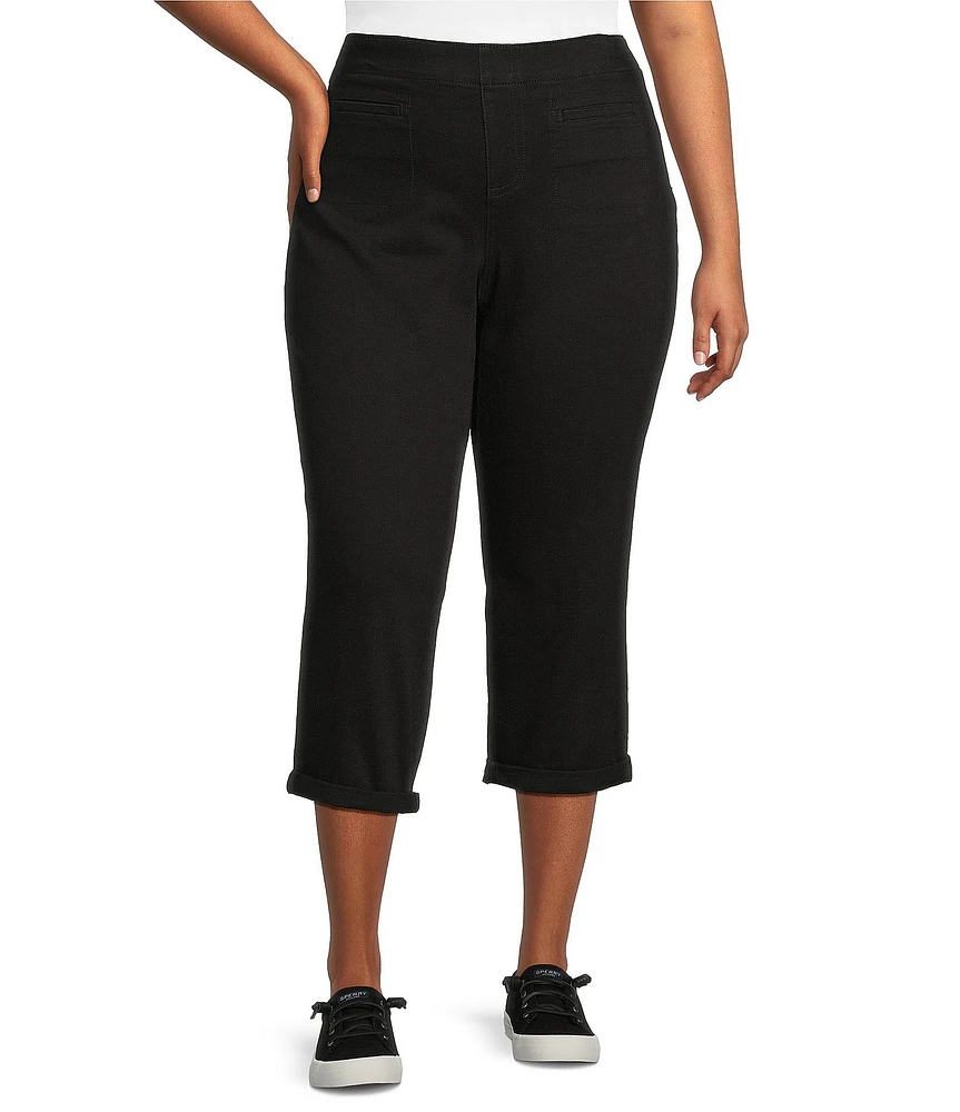 Westbound Plus Size the HIGH RISE fit Crop Pull-On Roll Cuff Pants