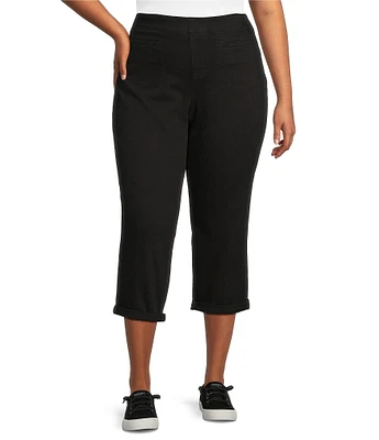 Westbound Plus Size the HIGH RISE fit Crop Pull-On Roll Cuff Pants