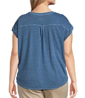 Westbound Plus Size Twist Sleeve Crew Neck Top