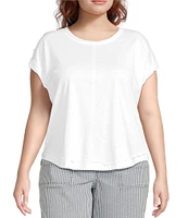 Westbound Plus Size Twist Sleeve Crew Neck Top