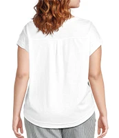 Westbound Plus Size Twist Sleeve Crew Neck Top