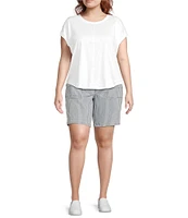 Westbound Plus Size Twist Sleeve Crew Neck Top