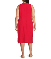 Westbound Plus Size V-Neck Sleeveless Midi Dress