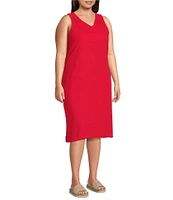 Westbound Plus Size V-Neck Sleeveless Midi Dress