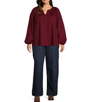 Westbound Plus Size Wide Leg Cargo Drape Denim Pants