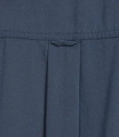 Westbound Plus Size Woven 3/4 Roll-Tab Sleeve Henley Top