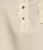 Westbound Plus Size Woven 3/4 Roll-Tab Sleeve Henley Top