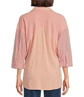 Westbound Point Collar Button Front 3/4 Sleeve Shirt
