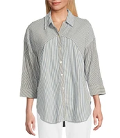 Westbound Point Collar Button Front 3/4 Sleeve Shirt