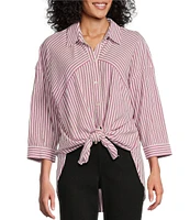 Westbound Point Collar Button Front 3/4 Sleeve Shirt