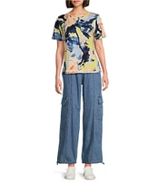 Westbound Pull-On Crosshatch Bungee Waistband Pants