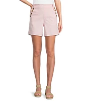 Westbound Pull-On Button Embellished Marina Shorts