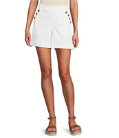 Westbound Pull-On Button Embellished Marina Shorts