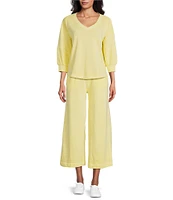 Westbound Pull-On Cropped Drawstring Terry Pants
