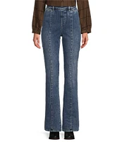 Westbound Pull-On Denim High Rise Pintuck Bootleg Pant