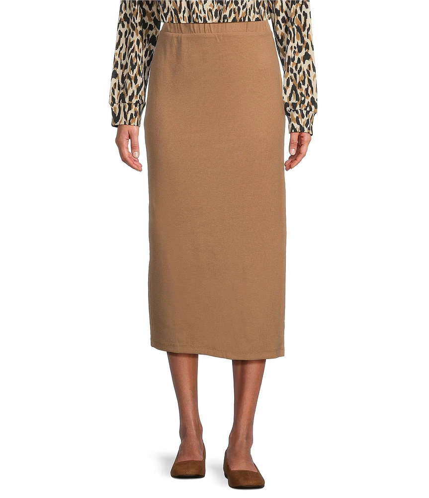 Westbound Pull-On Midi Ribbed Skirt