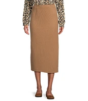 Westbound Pull-On Midi Ribbed Skirt