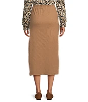 Westbound Pull-On Midi Ribbed Skirt