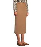 Westbound Pull-On Midi Ribbed Skirt