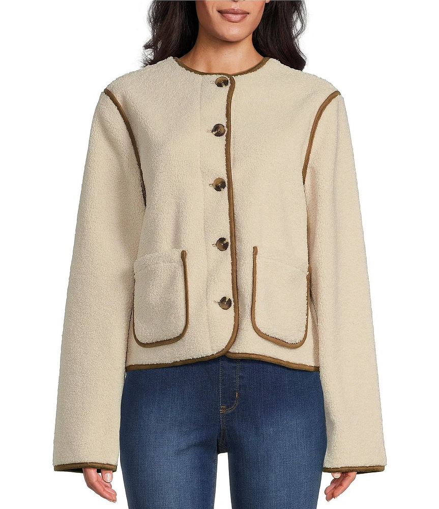 Westbound Reversible Collarless Button Front Jacket