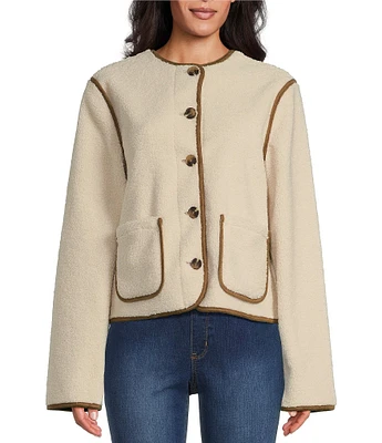 Westbound Reversible Collarless Button Front Jacket