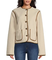 Westbound Reversible Collarless Button Front Jacket